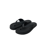SUNDAY CEREMONY Vintage Leather Flip Flops - Black