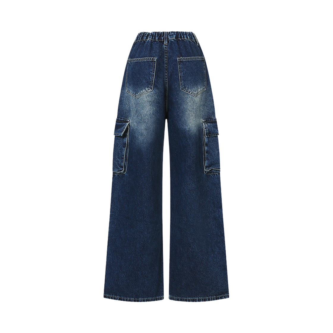 코이리스 가온 와이드 카고 데님 밴딩 팬츠 블루(Coiris Gaon Wide Cargo Denim Bending Pants Blue) - 2