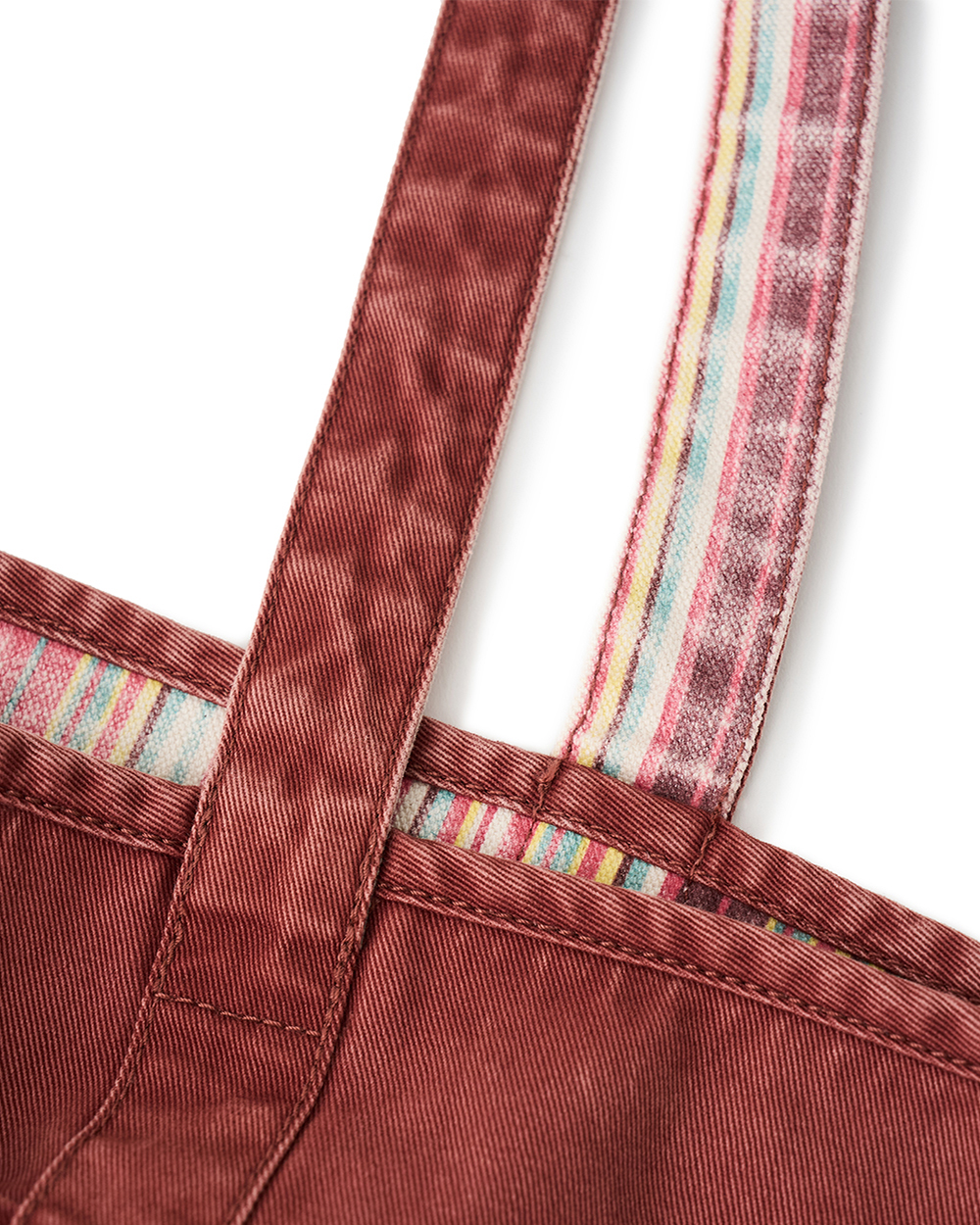 [예약 배송] 선데이세레머니 빈티지 스트라이프 리버시블 토트백 - 레드([예약 배송] SUNDAY CEREMONY Vintage Stripe Reversible Tote Bag - Red) - 6