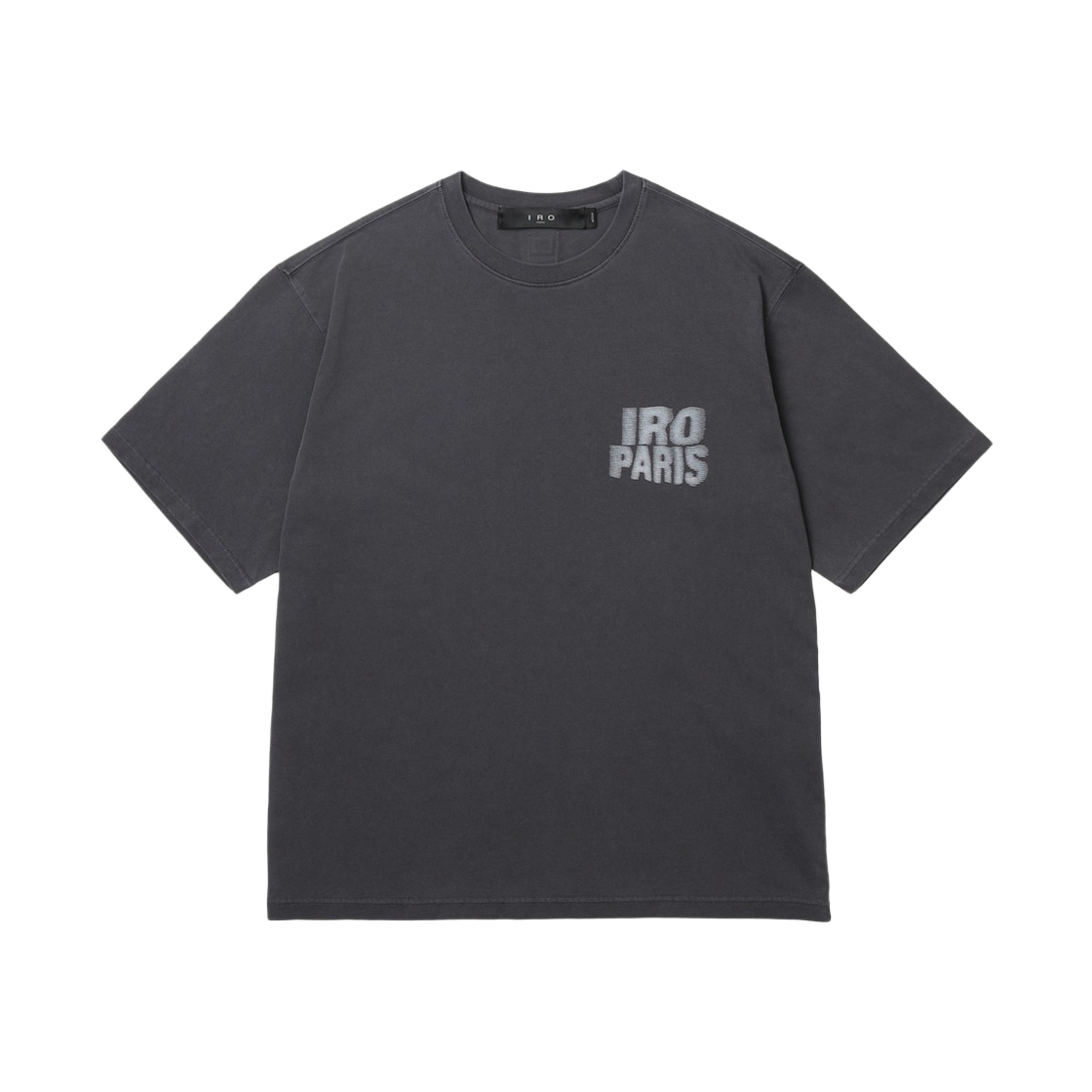 이로 레터링 그래픽 반팔 티셔츠 다크 그레이(Iro Lettering Graphic Short-Sleeve T-Shirt Dark Gray) - 1