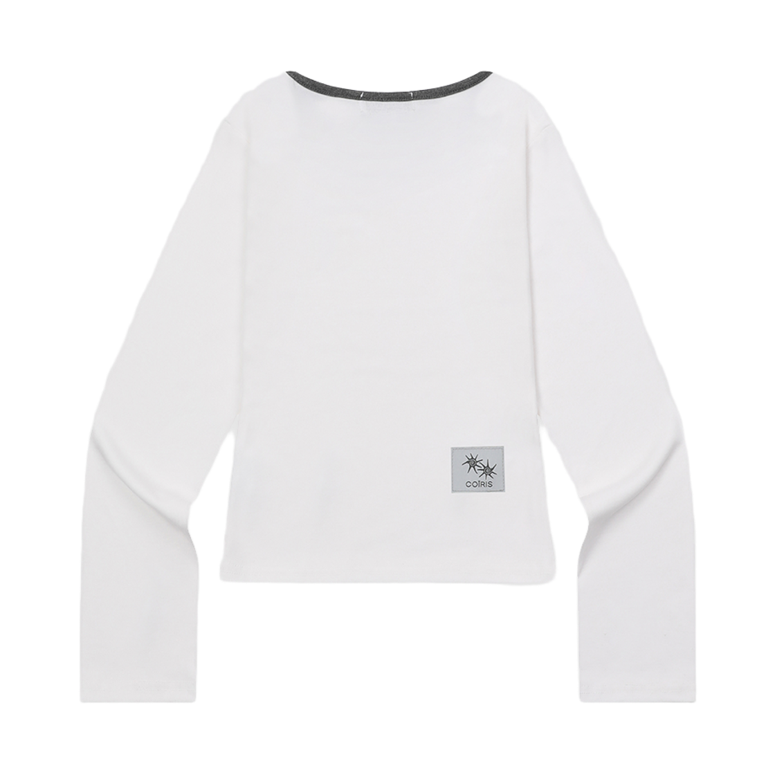 코이리스 로라 스몰 로고 배색 유넥 긴팔 티 화이트(Coiris Rora Small Logo U-Neck Long-Sleeve T White) - 2