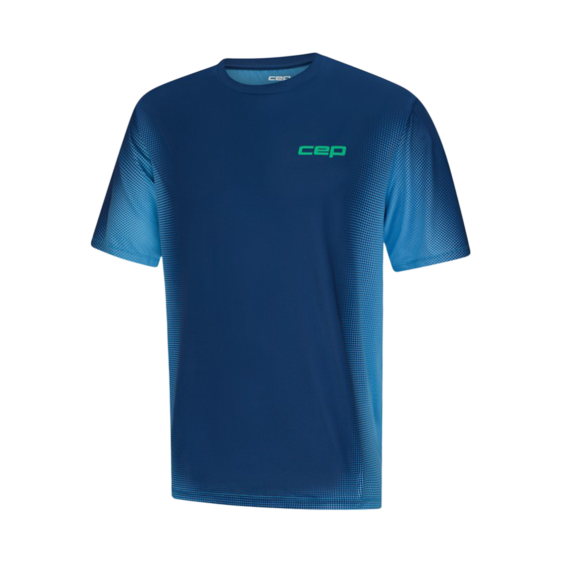 CEP 코어 런 셔츠 숏 슬리브 다크블루 페이드 남성용(CEP Core Run Shirt Short Sleeve Dark Blue Fade Men's)