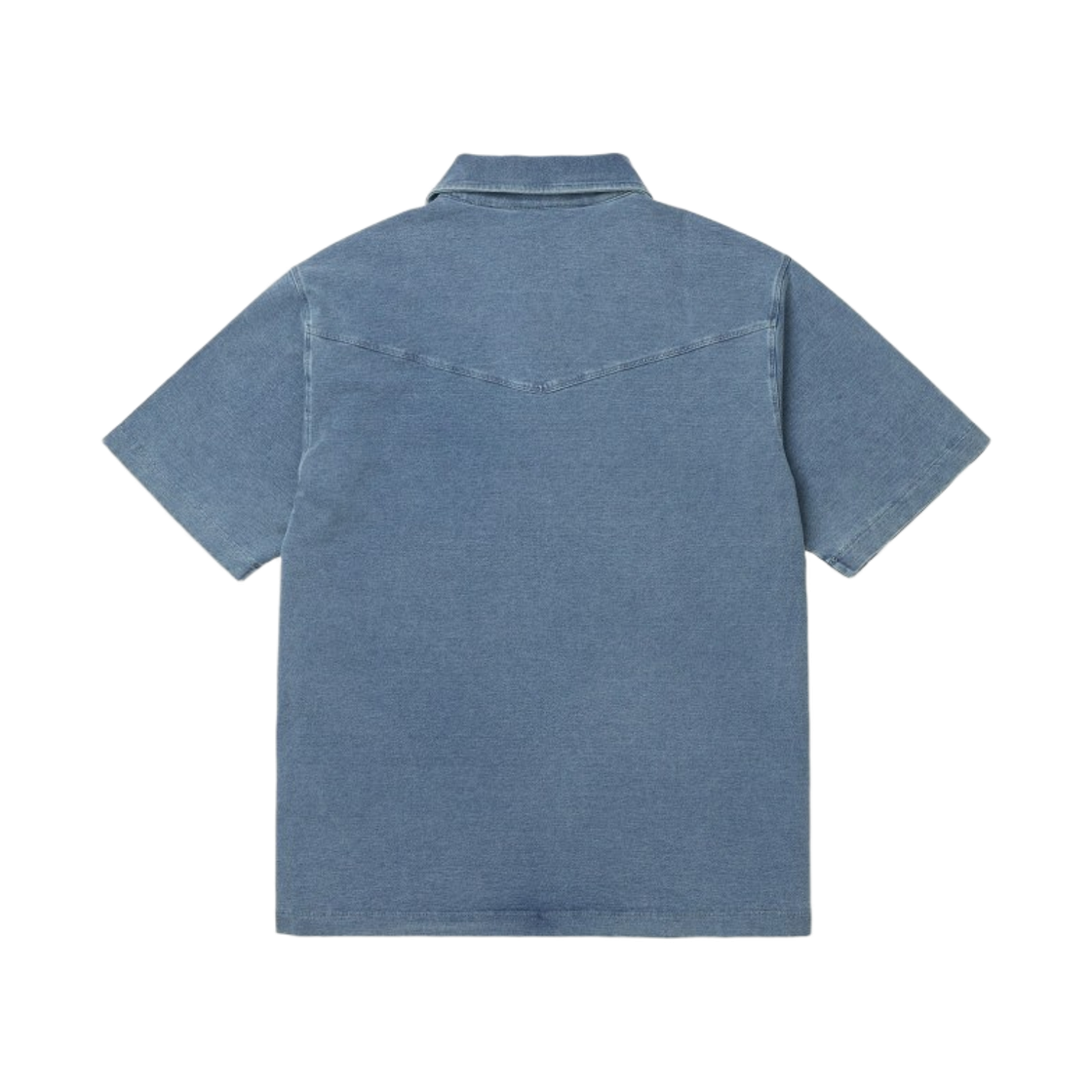 이로 자레스 데님 질감 버튼 카라 반소매 티셔츠 블루(Iro Jareth Denim Texture Button-Collar Short-Sleeve T-Shirt Blue) - 6