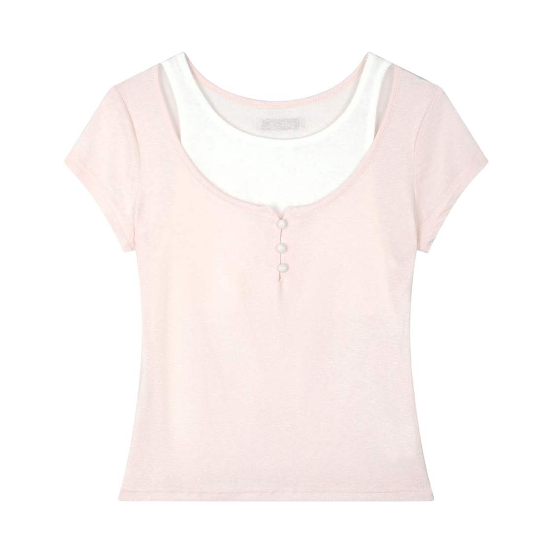 아크무어 여리 슬릿 레이어드 티 핑크(ARCMOOR Soft Touch Slit Layered T-Shirts Pink)