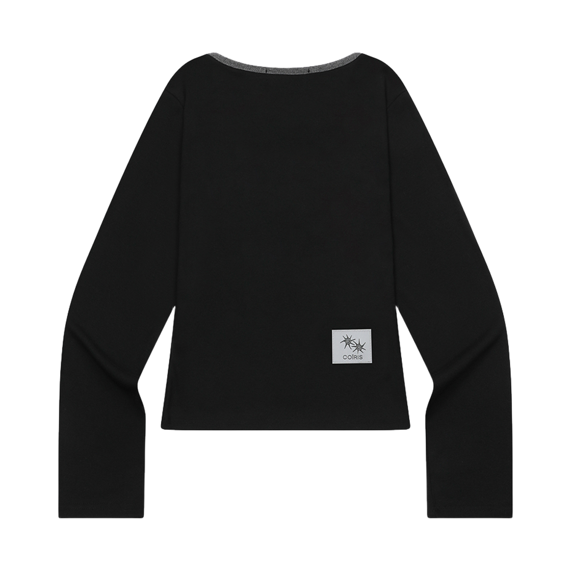코이리스 로라 스몰 로고 배색 유넥 긴팔 티 블랙(Coiris Rora Small Logo U-Neck Long-Sleeve T Black) - 2