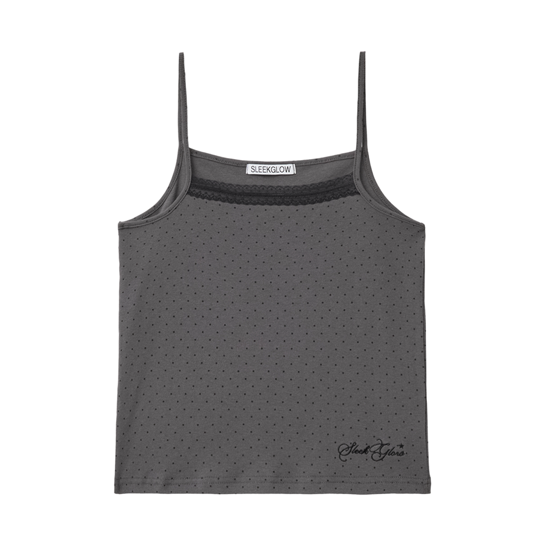 슬릭글로우 도트 레이스 슬리브리스 차콜(SLEEKGLOW Dot Lace Sleeveless Charcoal)