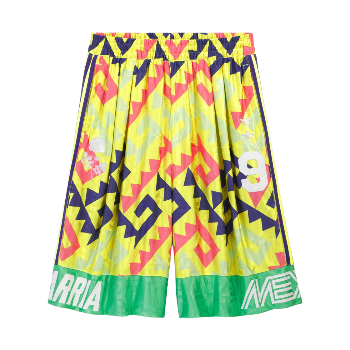 KU7804 Adidas x Willy Chavarria AOP Long Short Solar Lemon Pure Purple - KR Sizing
