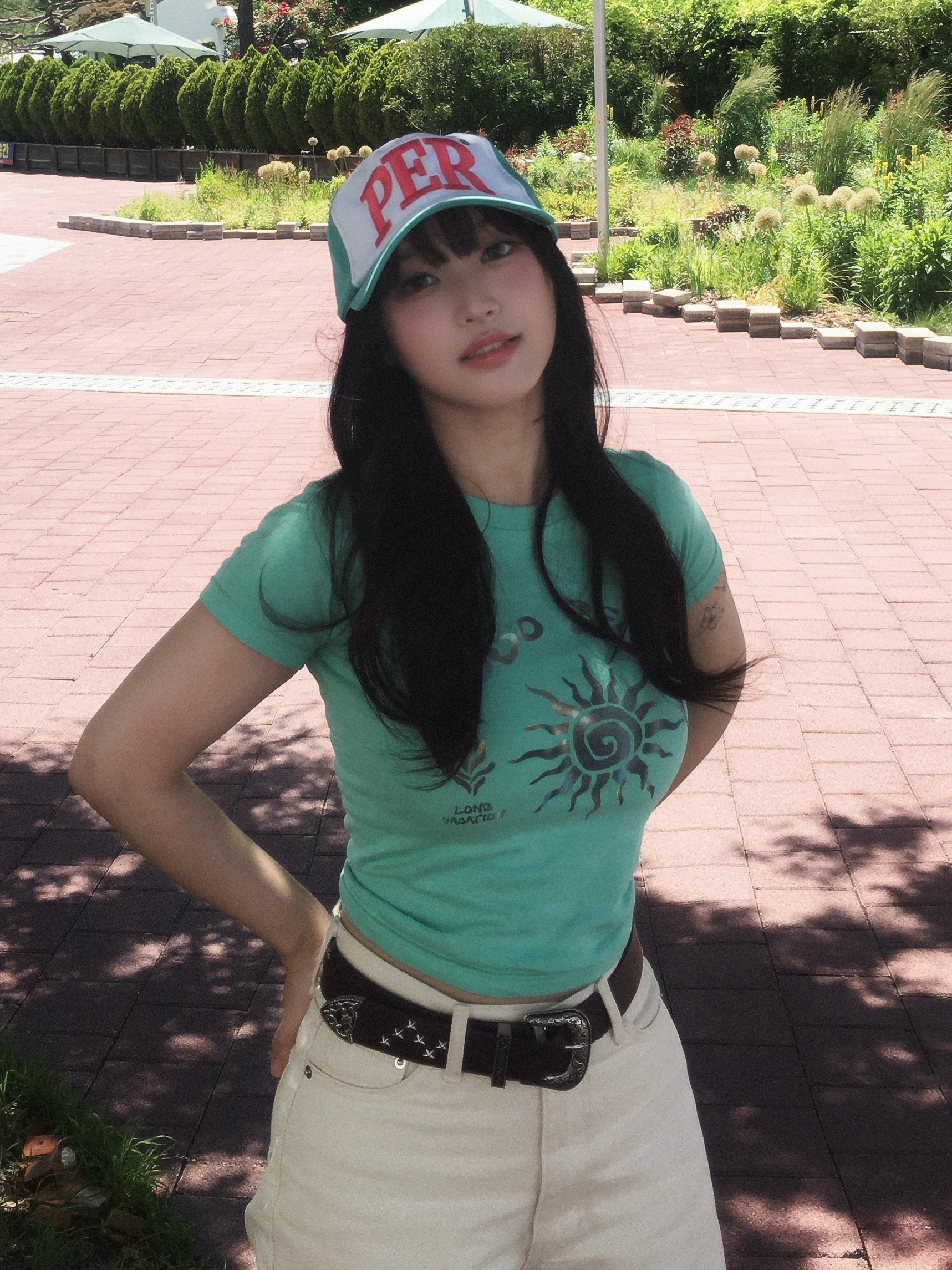 Permanent Archive 5-Panel PER Cap Mint 착용 스타일