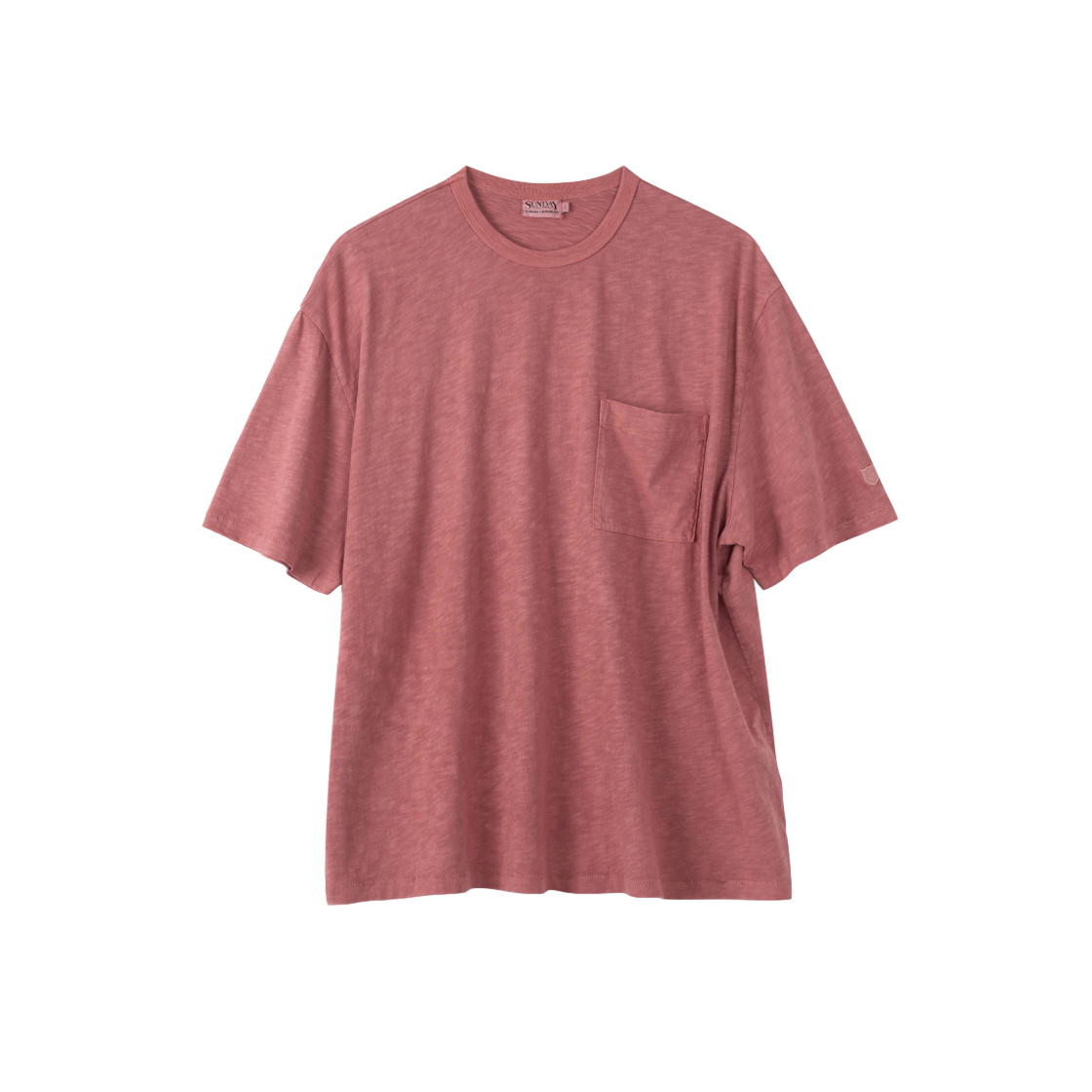 (M) 선데이세레머니 내추럴 다이드 베이직 슬럽 티 - 딥 핑크((M) SUNDAY CEREMONY Natural Dyed Basic Slub Tee - Deep Pink)