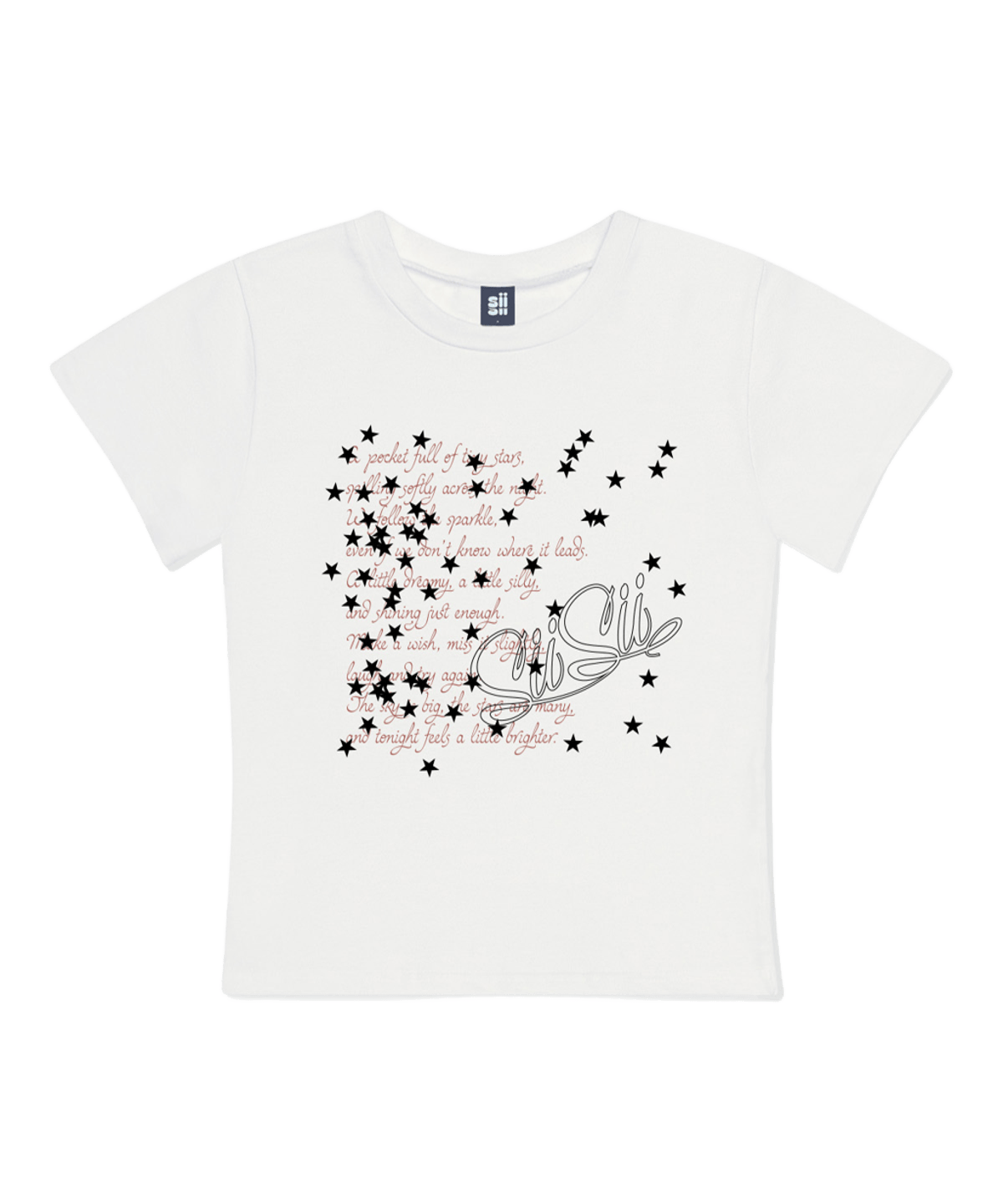 P261STS023IV pagesiisii Random Star Print Slim Fit T-Shirt Ivory