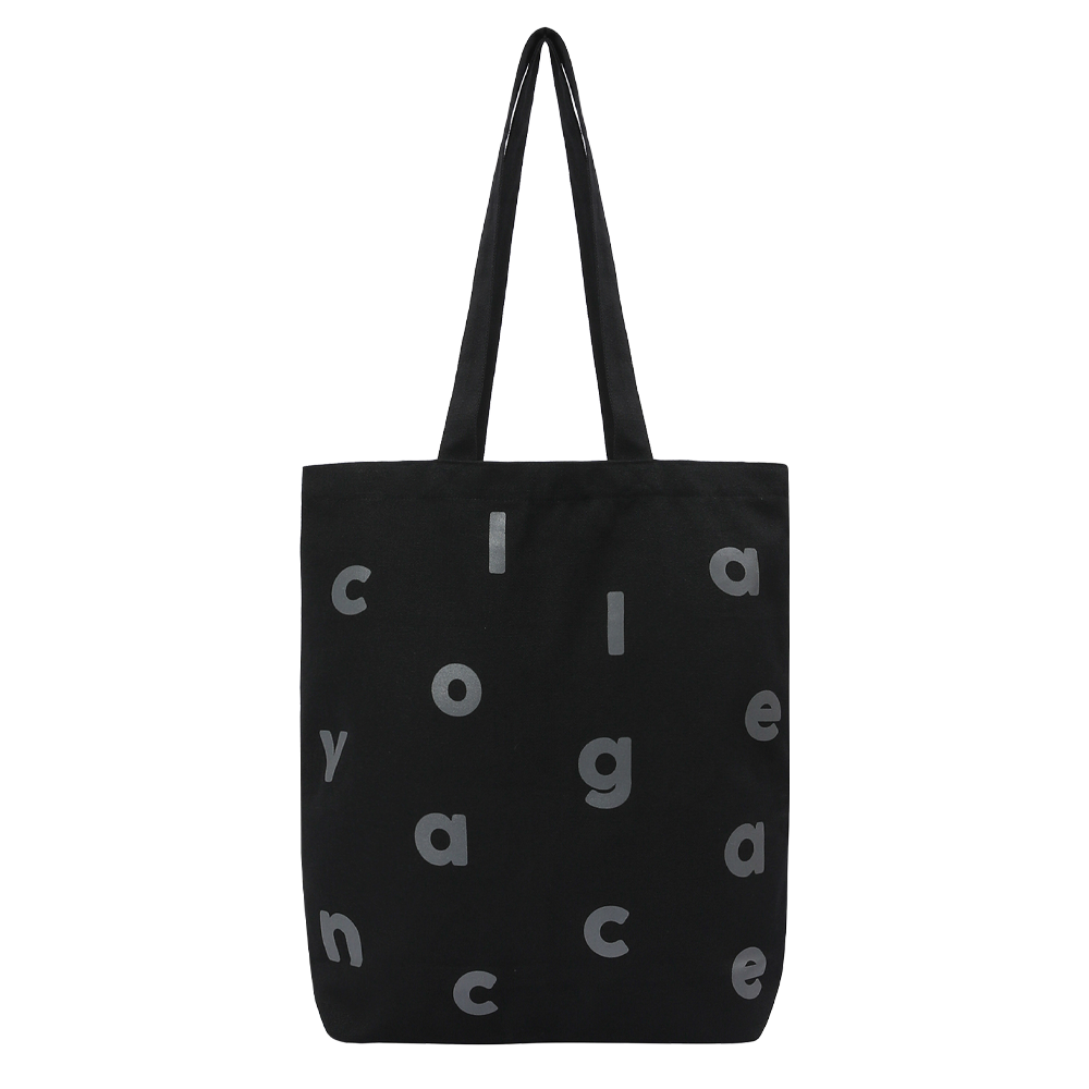 꼴라주바캉스 로고 알파벳 코튼백 블랙(COLLAGEVACANCE Logo Alphabet Cotton Bag Black)