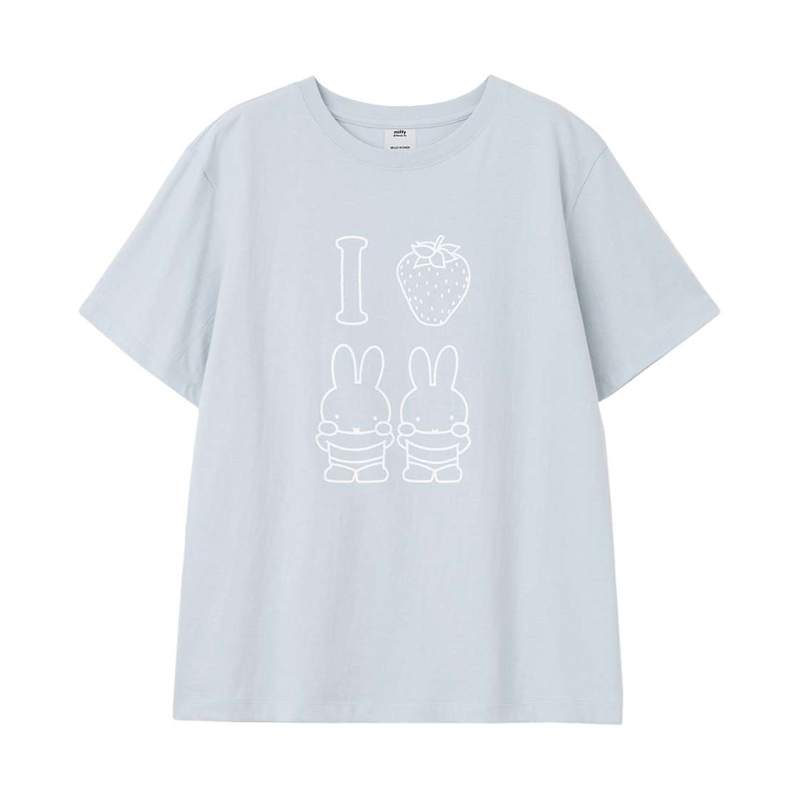 밀로 우먼 x 미피 아이 러브 미피 티셔츠 스카이 블루(MILLO WOMEN x miffy I Love Miffy T-Shirt Sky Blue)