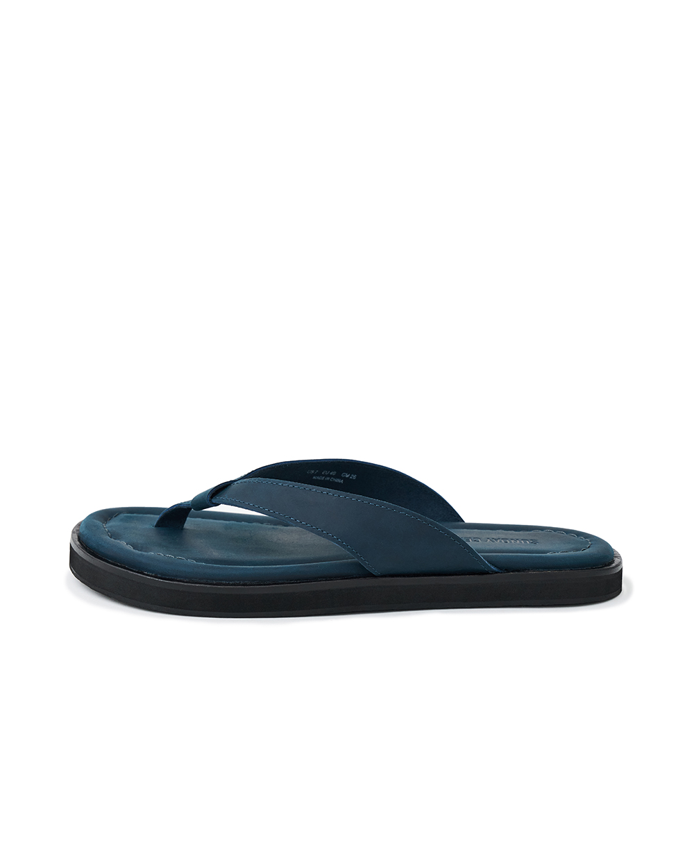 선데이세레머니 빈티지 레더 플립 플랍 - 인디고(SUNDAY CEREMONY Vintage Leather Flip Flops - Indigo) - 3