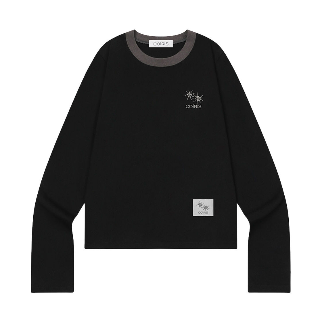 C-P00000IK Coiris Rora Small Logo Round Neck Long Sleeve T Black