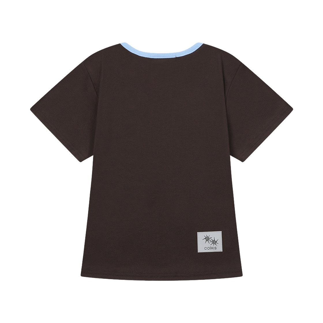 코이리스 로라 스몰 로고 배색 유넥 반팔티 브라운(Coiris Rora Small Logo U-Neck Half T Brown) - 2