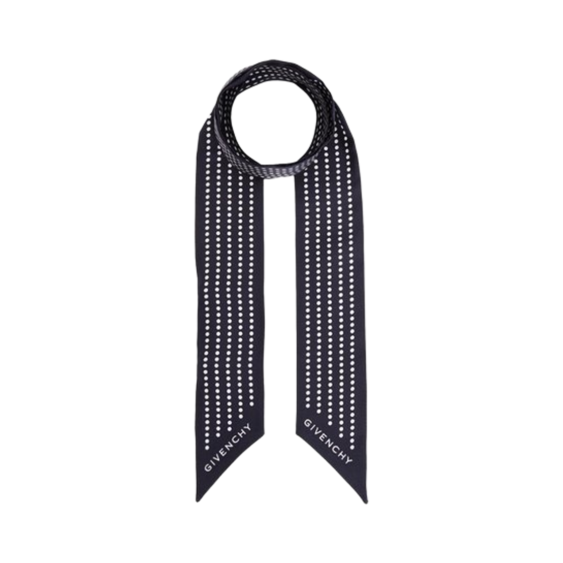(W) 지방시 도트 실크 스카프 네이비((W) Givenchy Dots Silk Scarf Navy)