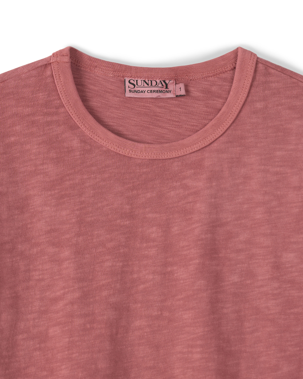 [예약 배송] (W) 선데이세레머니 내추럴 다이드 베이직 슬럽 티 - 딥 핑크([예약 배송] (W) SUNDAY CEREMONY Natural Dyed Basic Slub Tee - Deep Pink) - 4