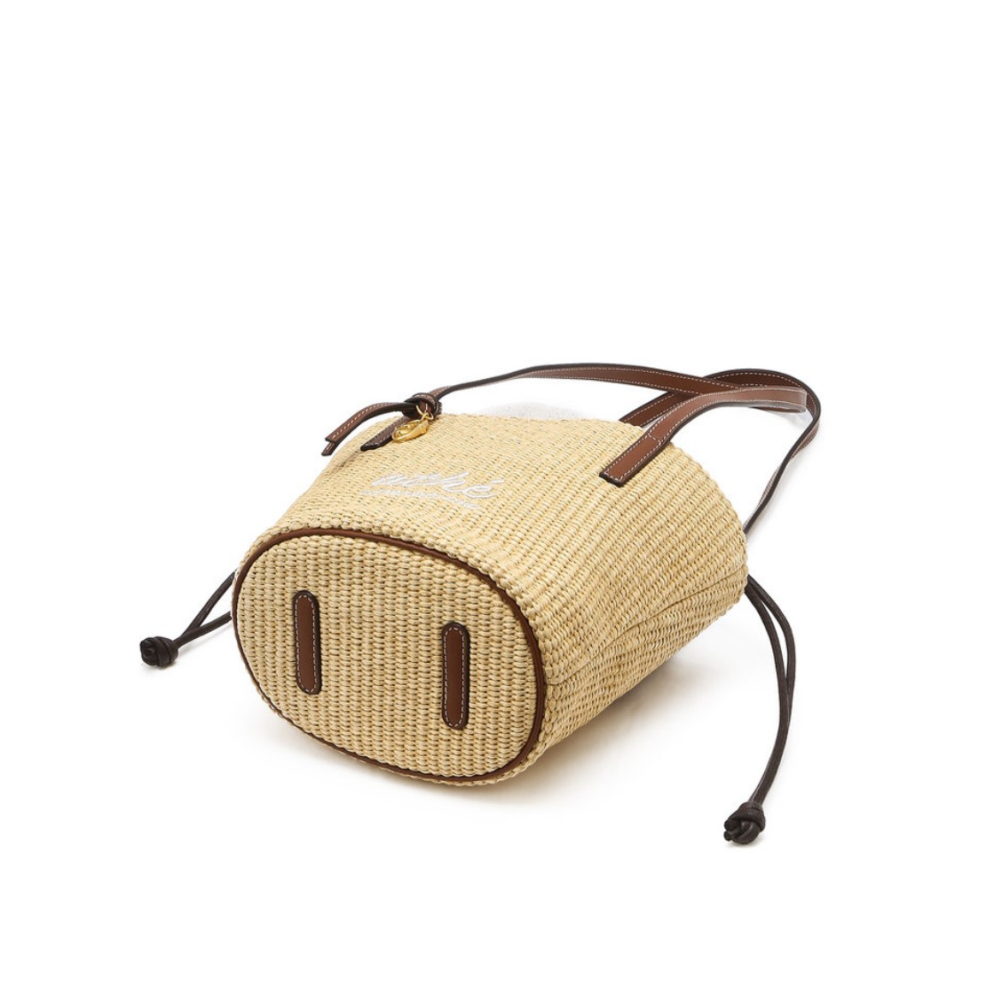 아떼 바네사브루노 액세사리 베이지 라피아 숄더백 S AABA6F802W2(Athe Vanessabruno Acc Beige Raffia Shoulder Bag S Normal Brown) - 4