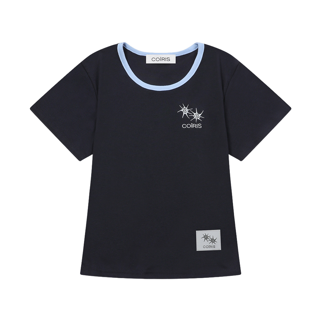C-P00000HA Coiris Rora Small Logo U-Neck Half T Navy