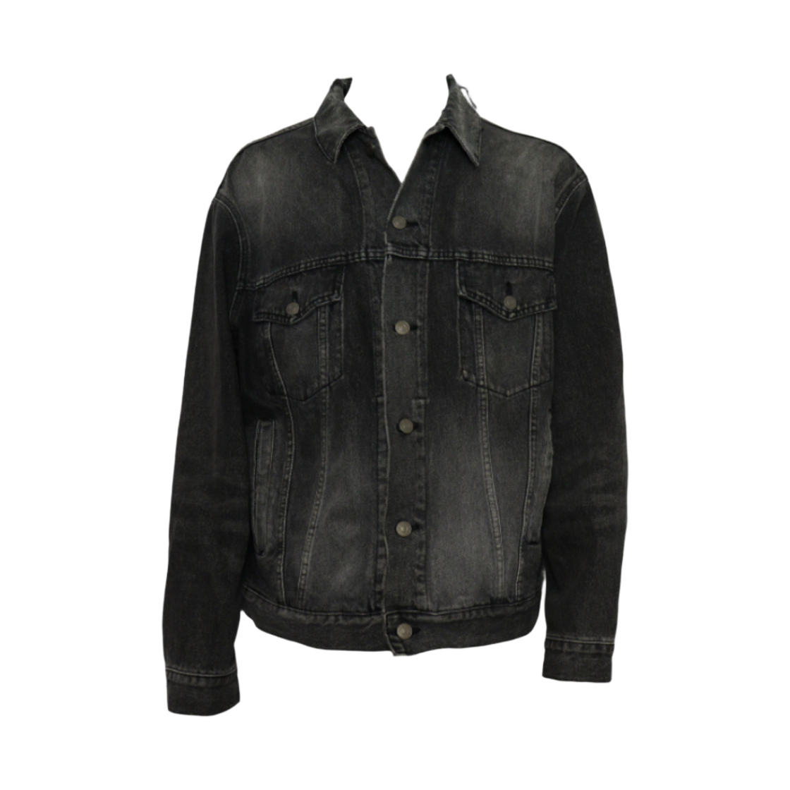 IT2VP5V9HIAA Balenciaga Oversized Vintage Washed Logo Denim Jacket