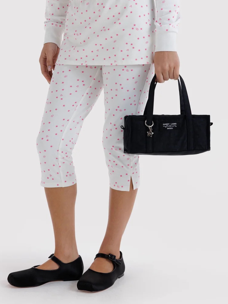 Sandy Liang x Baggu Mini Nylon Market Bag Black 착용 스타일 - 1