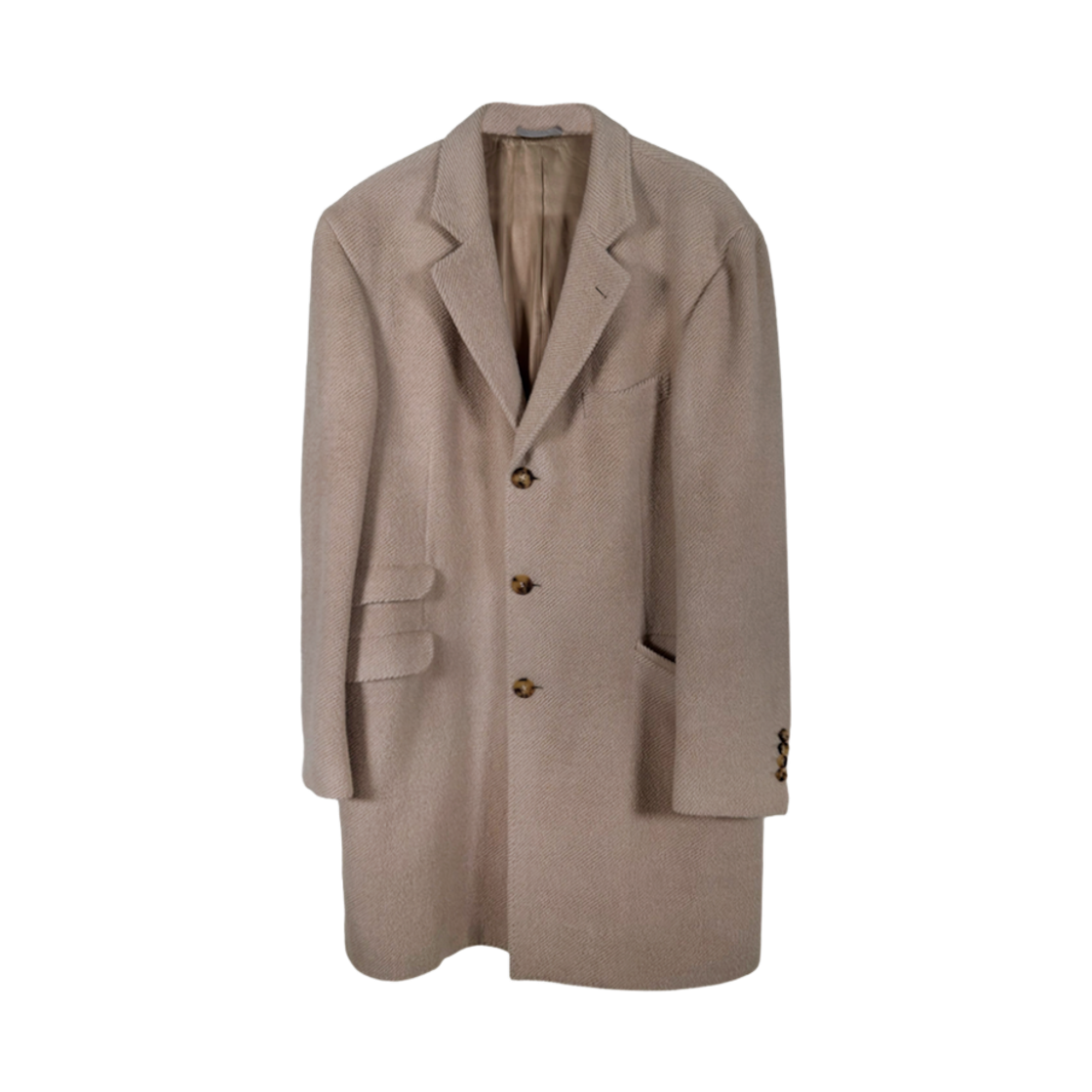 브루넬로 쿠치넬리 남성 알파카 울 싱글 코트 아이보리(Brunello Cucinelli Men Ivory Alpaca Wool Single Coat) - 1