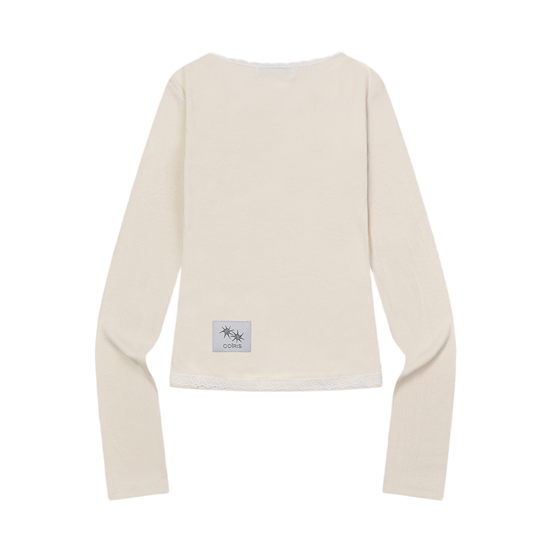 코이리스 라세 레이스 크로스 브이넥 긴팔 티 베이지(Coiris Rase Lace Cross V-Neck Long Sleeve T Beige) - 2