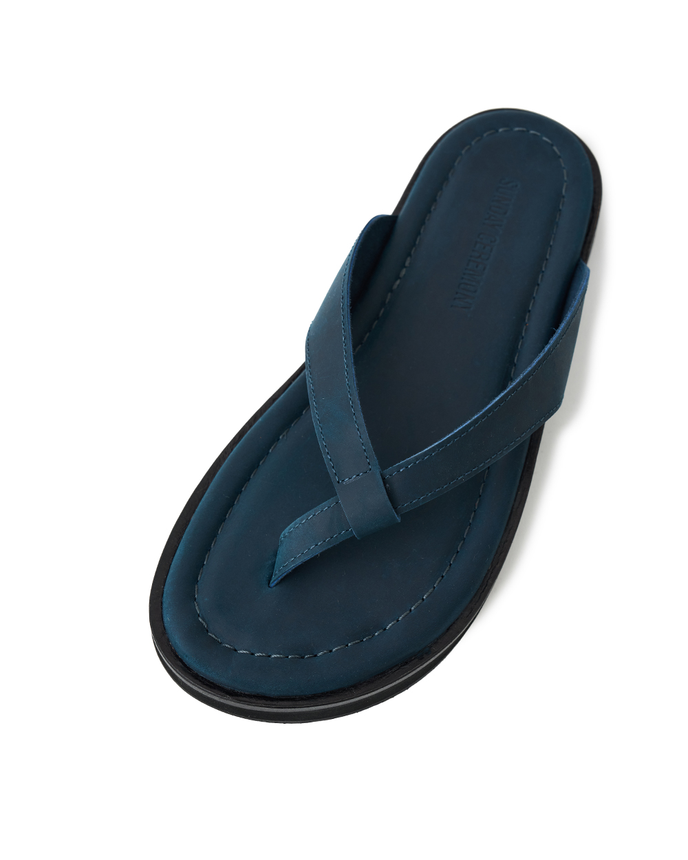 선데이세레머니 빈티지 레더 플립 플랍 - 인디고(SUNDAY CEREMONY Vintage Leather Flip Flops - Indigo) - 4
