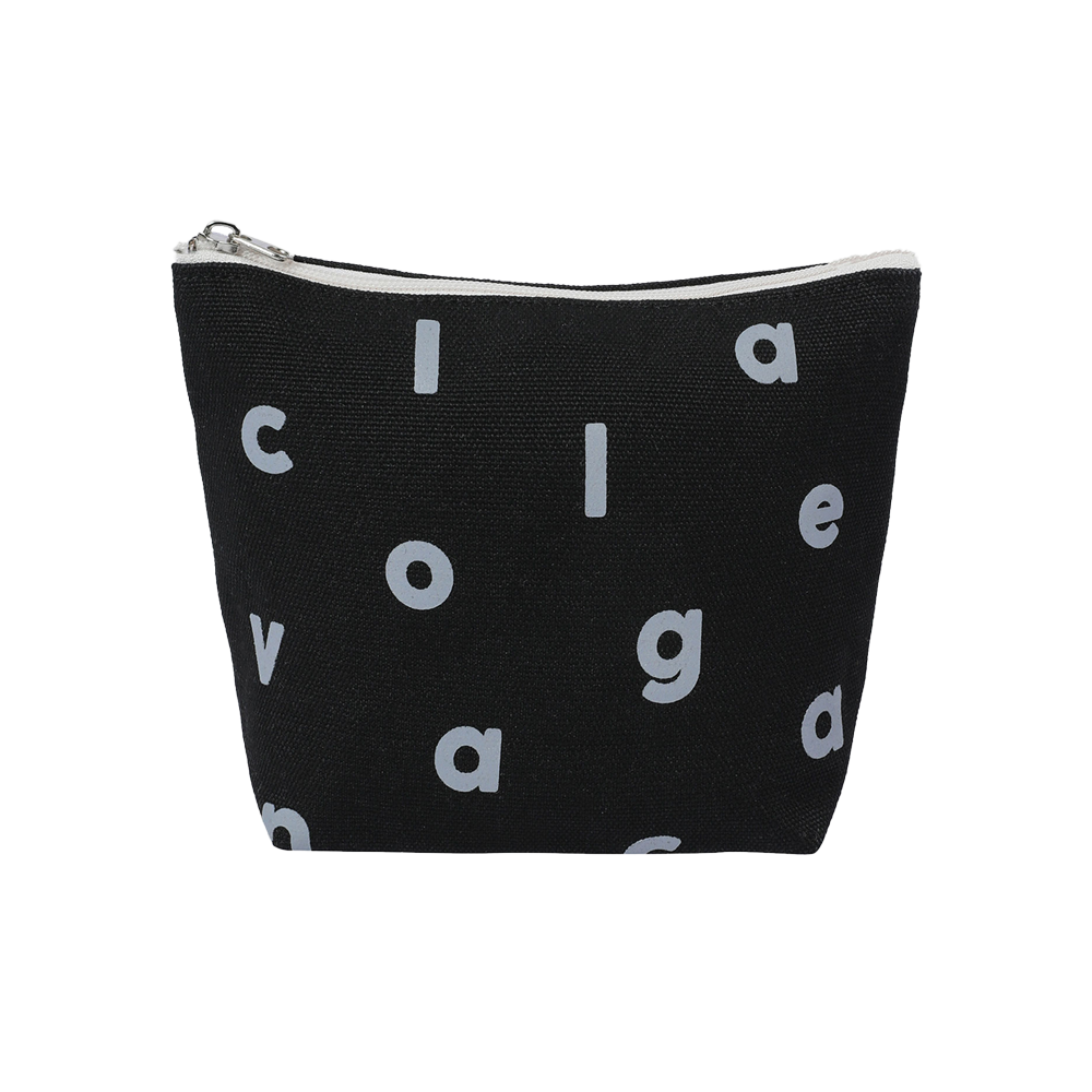 꼴라주바캉스 로고 알파벳 컬러 파우치 블랙(COLLAGEVACANCE Logo Alphabet Color Pouch Black)