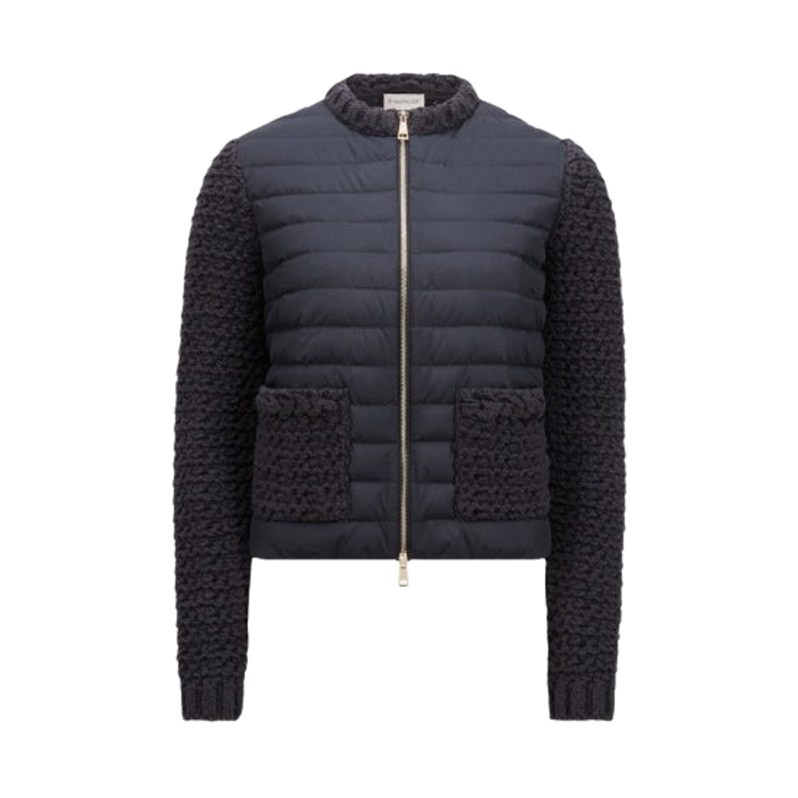 K1-093-9B00024-M5810-779 (W) Moncler Padded Cotton Zip Up Cardigan Navy Blue - 25SS
