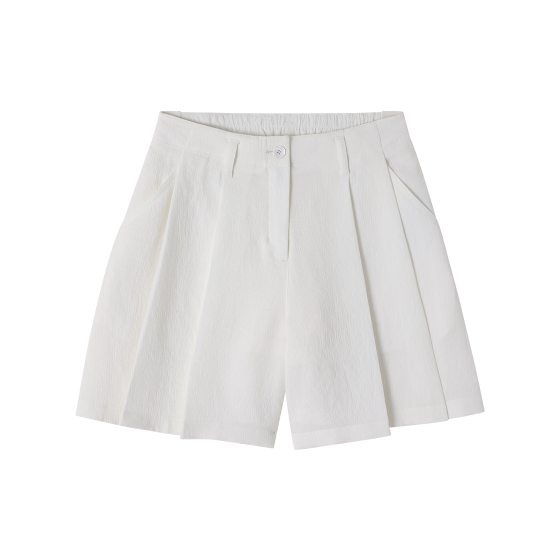 WI3PT333WH (W) SONGZIO Deep Fold Set Up Shorts White