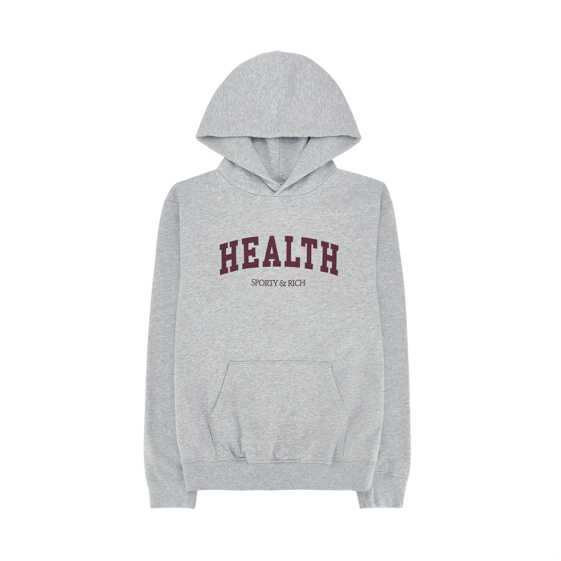 HO662HG Sporty & Rich Health Ivy Hoodie Heather Gray Merlot