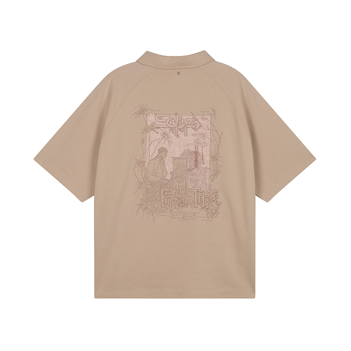 지오송지오 스케르조 아트워크 카라 티셔츠 베이지 ZI3TS375BE(ZIOSONGZIO Scherzo Artwork Collared T-Shirt Beige) - 1