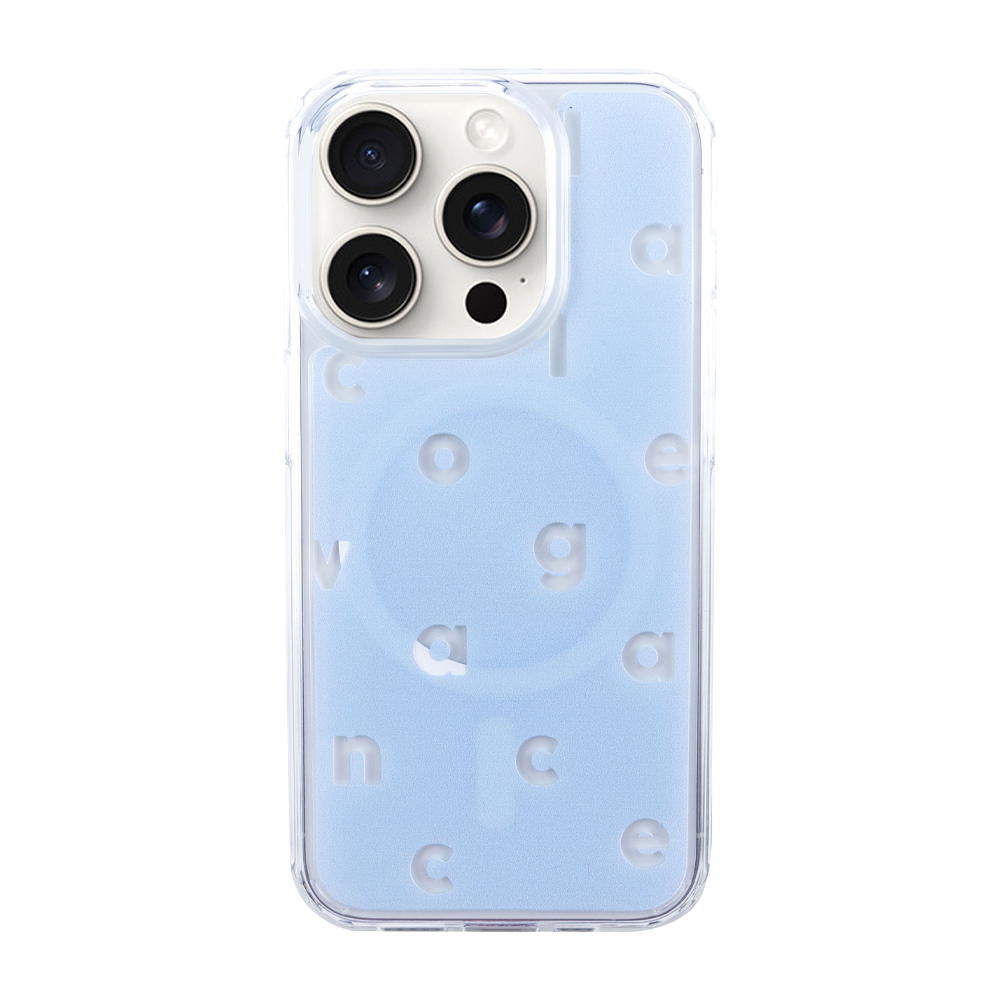 꼴라주바캉스 로고 알파벳 맥세이프 케이스 베이비 블루(COLLAGEVACANCE Logo Alphabet MagSafe Case Baby Blue)