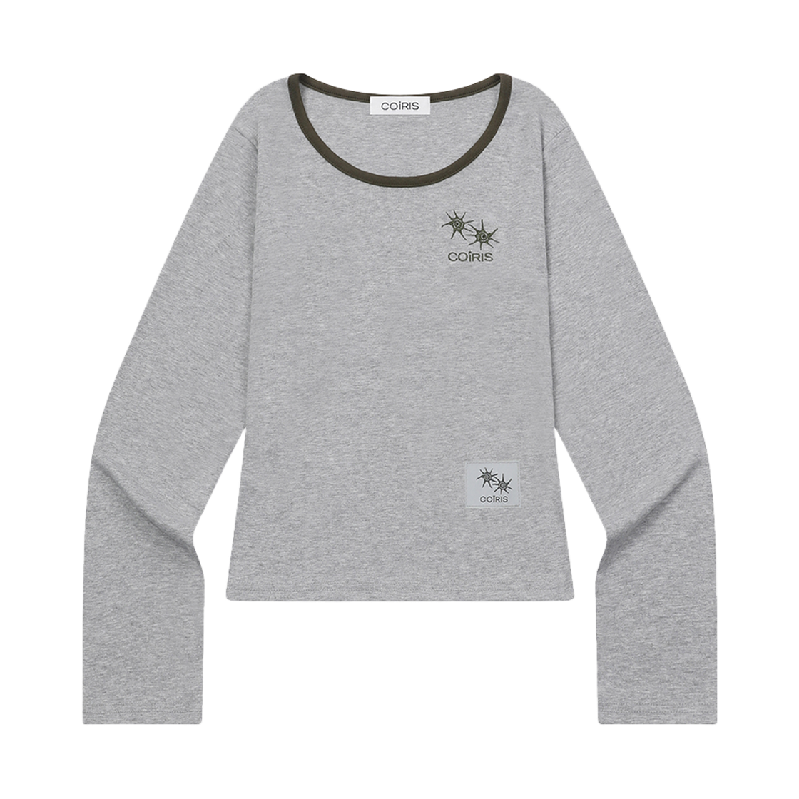 C-P00000HK Coiris Rora Small Logo U-Neck Long-Sleeve T Gray