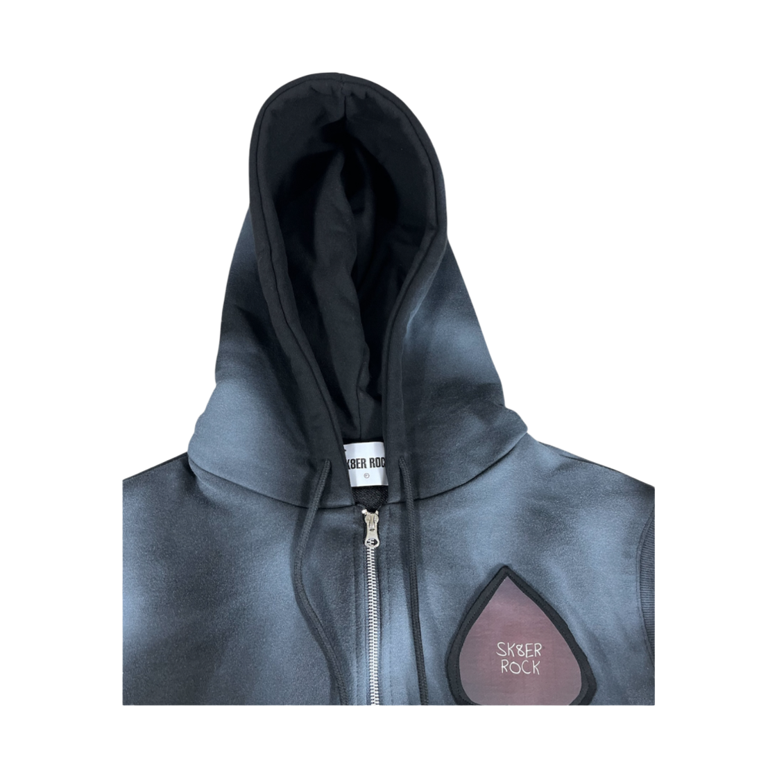 스케이터락 스페이드 페인팅 스웨트 후드 집업 베스트 블랙(SK8ERROCK Spade Painting Sweat Hood Zip-up Vest Black) - 3