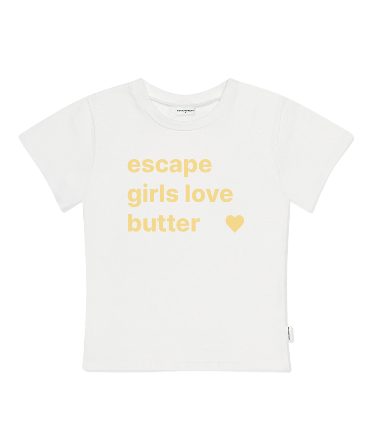 E261STS105IV Escapefrom Escape Girl Love Butter Print Slim Fit T-Shirt Ivory