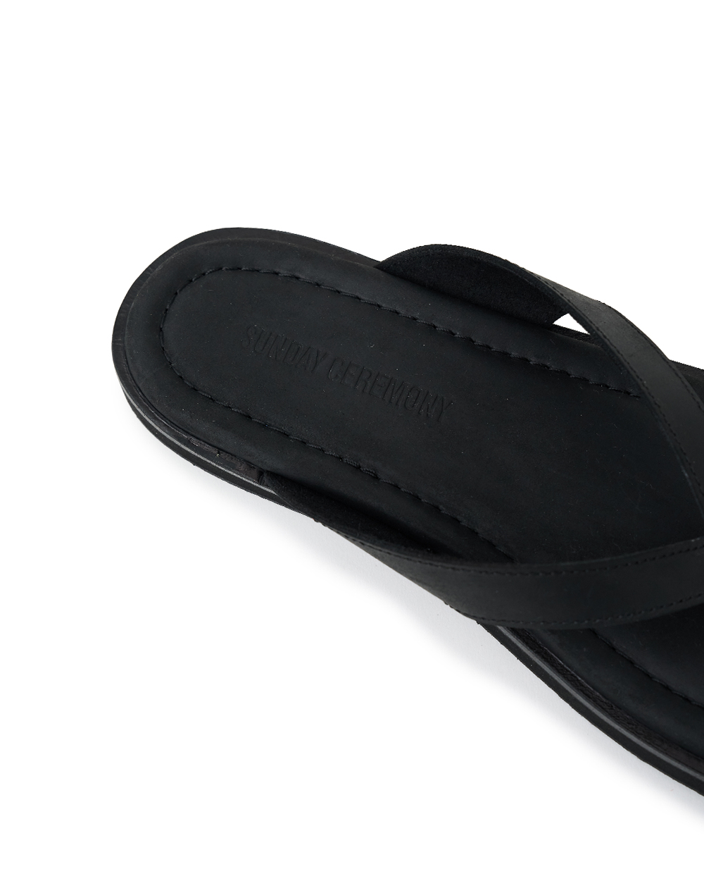 선데이세레머니 빈티지 레더 플립 플랍 - 블랙(SUNDAY CEREMONY Vintage Leather Flip Flops - Black) - 5