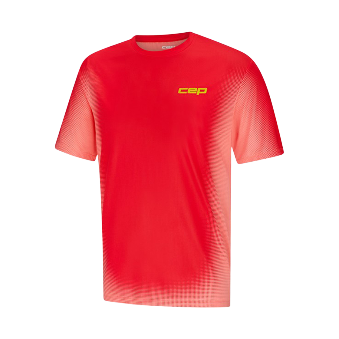 CEP 코어 런 셔츠 숏 슬리브 네온코랄 페이드 남성용(CEP Core Run Shirt Short Sleeve Neon Coral Fade Men's)