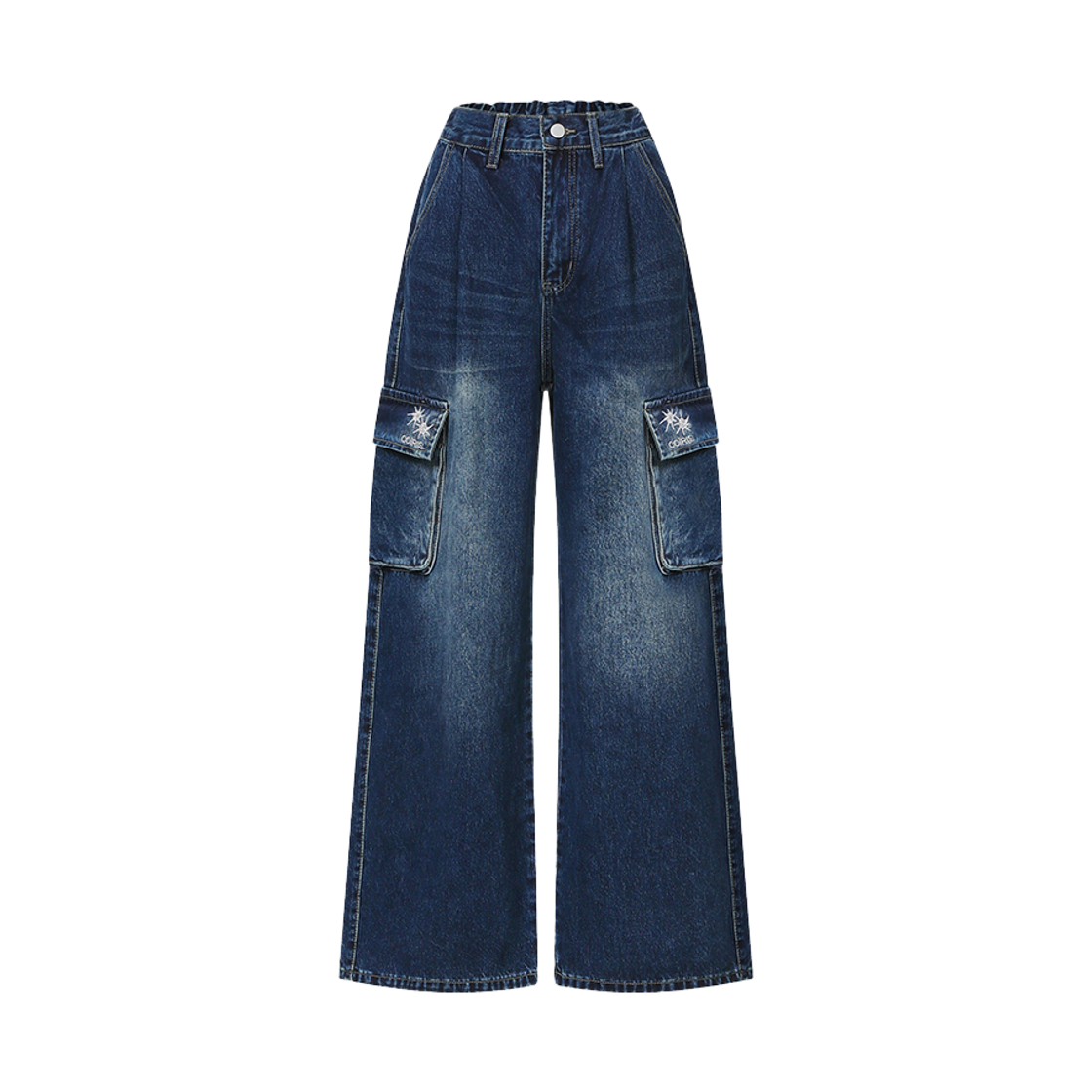 C-P00000GP Coiris Gaon Wide Cargo Denim Bending Pants Blue