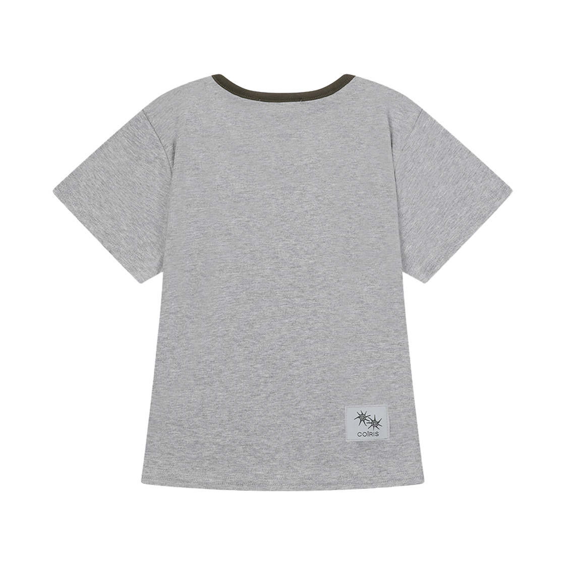 코이리스 로라 스몰 로고 배색 유넥 반팔티 그레이(Coiris Rora Small Logo U-Neck Half T Gray) - 2