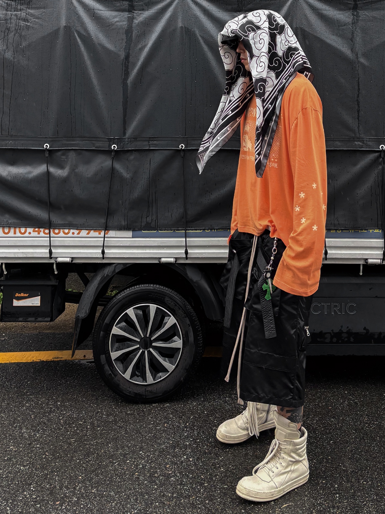 Wapworks Field Safety Bermuda Black, (W) Rick Owens Geobasket Sneakers Milk 착용 스타일 - 1