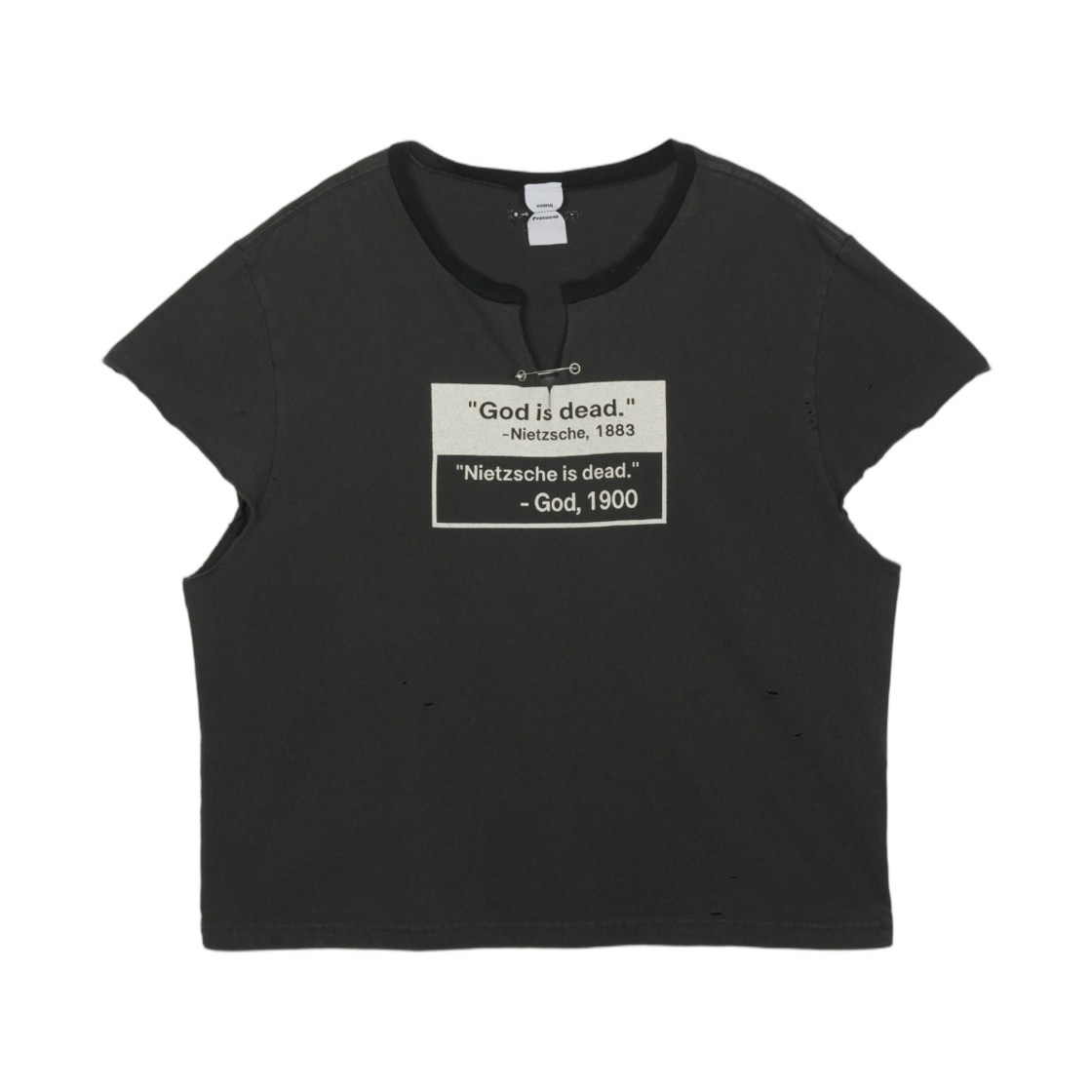 프로토콜 인덱스 세이프티 핀 컷 업 슬리브리스 블랙(Protocol Index Safety Pin Cut Up Sleeveless Black)