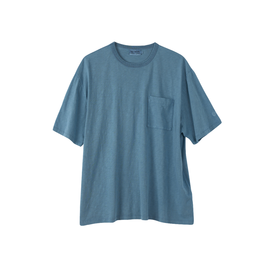 (M) 선데이세레머니 내추럴 다이드 베이직 슬럽 티 - 딥 인디고((M) SUNDAY CEREMONY Natural Dyed Basic Slub Tee - Deep Indigo)