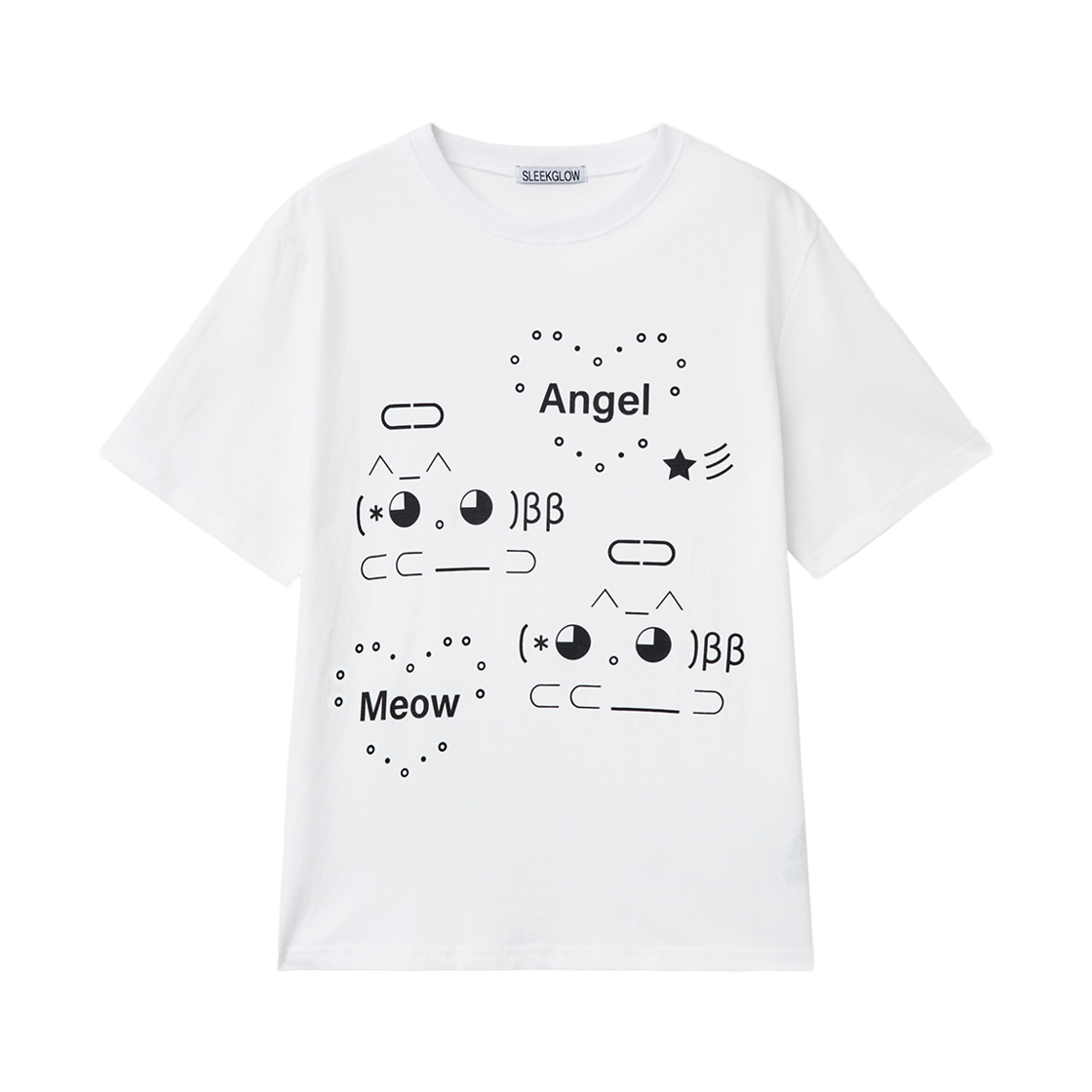 슬릭글로우 엔젤 이모지 티셔츠 화이트(SLEEKGLOW Angel Emoji T-shirt White)