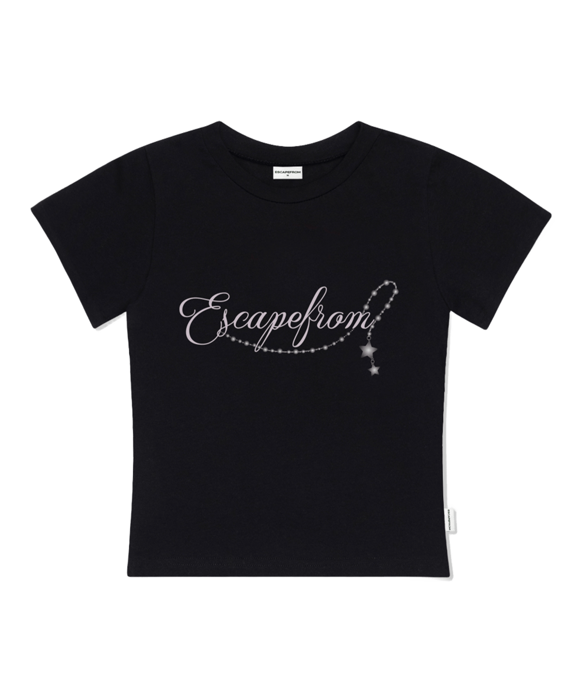E261STS119BK Escapefrom Twilight Print Slim Fit T-Shirt Black