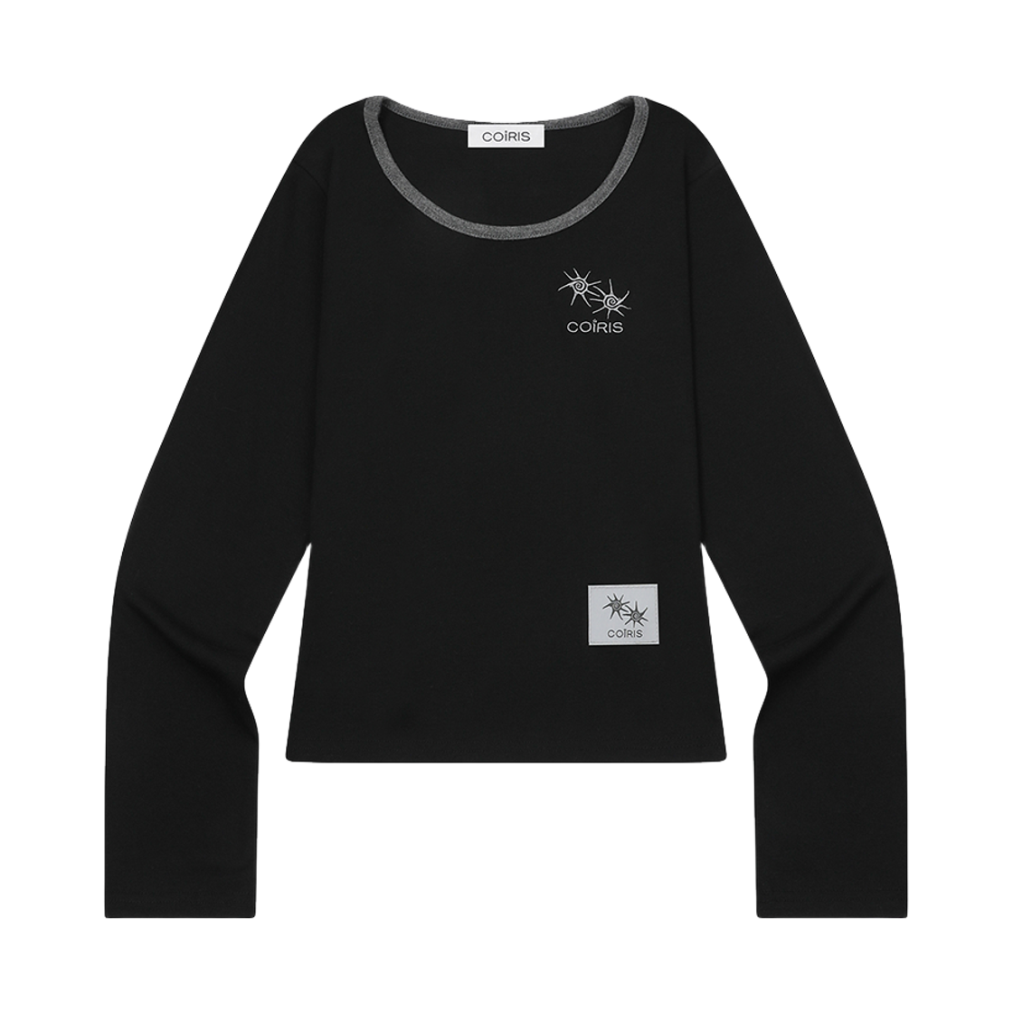 C-P00000HK Coiris Rora Small Logo U-Neck Long-Sleeve T Black