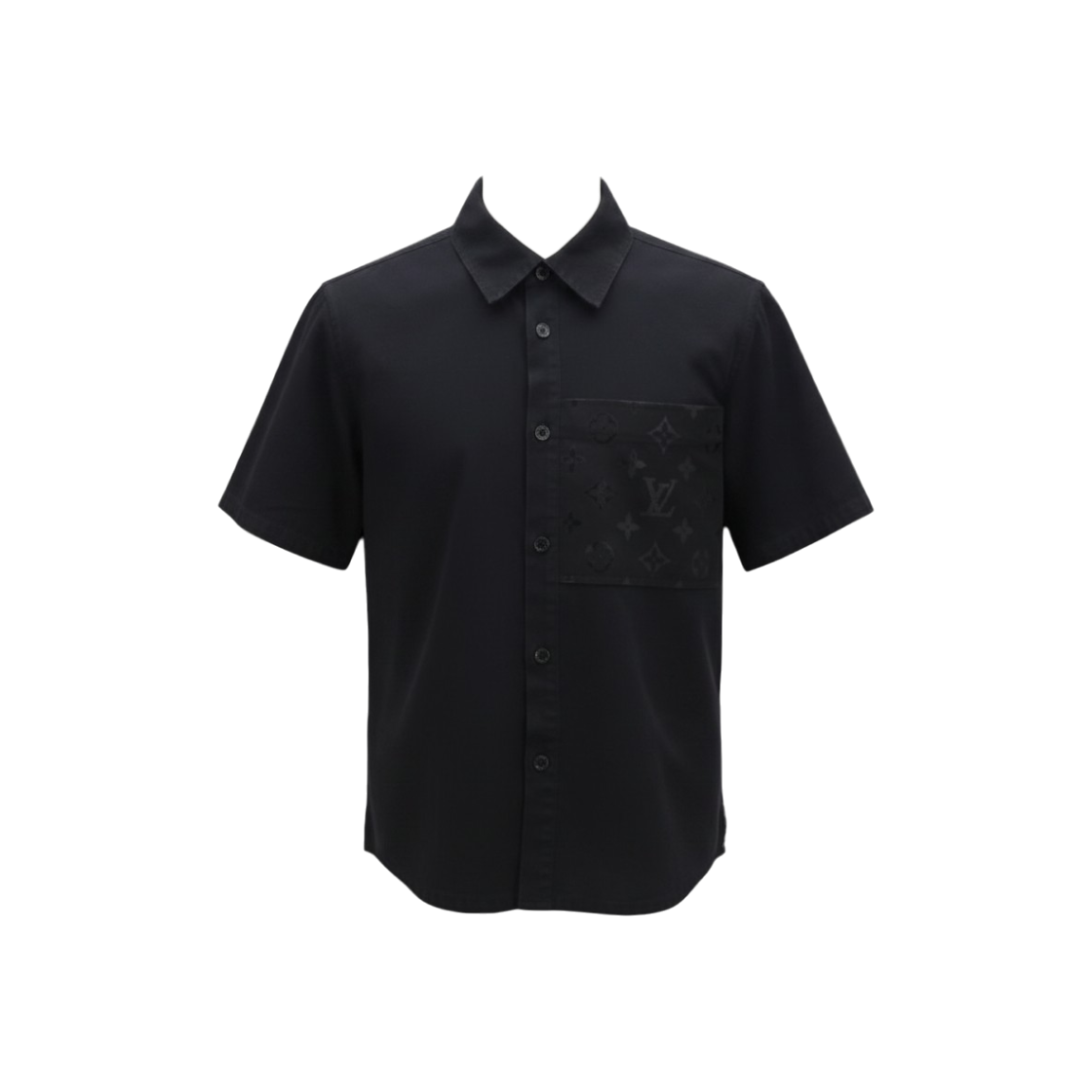 ITSGSRWMIHEG Louis Vuitton Flocked Short Sleeve Cotton Shirt