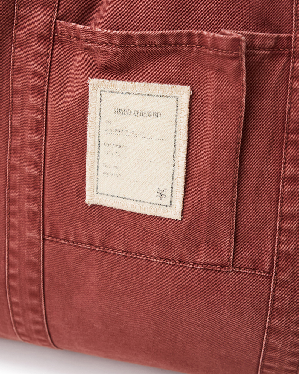 [예약 배송] 선데이세레머니 빈티지 스트라이프 리버시블 토트백 - 레드([예약 배송] SUNDAY CEREMONY Vintage Stripe Reversible Tote Bag - Red) - 4
