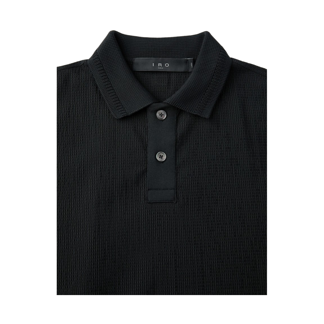 이로 온드라 시어서커 카라 반팔 티셔츠 블랙(Iro Ondra Seersucker Collar Short-Sleeve T-Shirt Black) - 4
